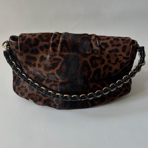 FENDI CHEETAH LEOPARD PONY HAIR MIA FLAP MAMA FOREVER - Picture 5 of 16